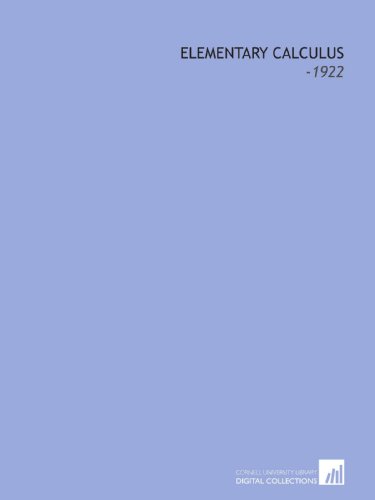 elementary calculus 1922