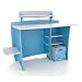 Legar� Multi-Pack Desk+Shelves+Cart in blue and white painted finish