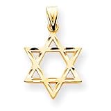 14k Solid Satin Star Of David Charm - Measures 16x15mm - JewelryWeb
