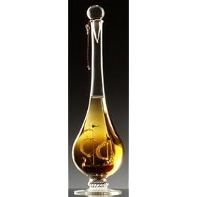 Handblown European Oil Bottle with Ship Figurine Inside by