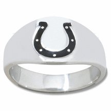 Indianapolis Colts Logo Men's Enamel Band Ring (Size 12)