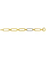 18KT Yellow Rectangle Link Blank Bracelets Length = 8