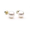 AugustinaJewelry AAA Quality Round 7-7.5mm Akoya SaltWater cultured White Pearl Earrings with 14K Yellow Gold Mount