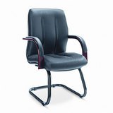 Venturi Series Guest Chair, Black Leather, Mahogany AELVN43LI10MC