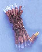 Clear Lights with Brown Wire - 20 count
