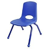 10" Plastic Classroom Stackable Chair Seat Color: Blue, Foot Type: Ball Glide, Leg Color: Painted