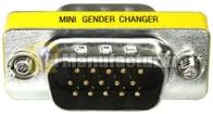 Mini Gender changer, slim, VGA HD15 Male to Male
