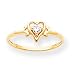 14k Genuine April Birthstone Heart Ring - title=