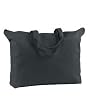 BAGedge Book Tote Handbag With Zipper Top - Black