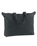 BAGedge Book Tote Handbag With Zipper Top - Black
