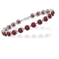 21.78 Cts Garnet Bracelet in 14K White Gold by mygarnetjewelry