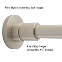 Retro Skyline Shower Rod Flanges (Pair) - Satin Nickel
