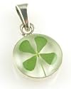 Four Leaf Clover Small Round Pendant