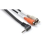 Hosa CMR-203R 3-Feet 3.5mm TRS Right-Angle to RCA Y Cable