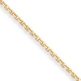 14k 2.5mm Solid Diamond-Cut Cable Chain Anklet - 9 Inch
