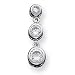 Sterling Silver Bezel Set 3 Stone CZ Dangle Earrings