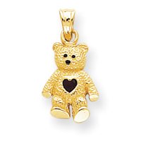 14k January Birthstone Bear Charm by JewelryWeb