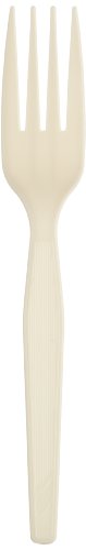 Dixie FM117 Medium Weight Polystyrene Fork, 6.31" Length, Champagne (Case of 1,000)