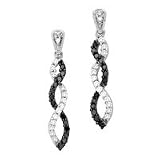 10kt. White Gold, 1/3 ct. tw. Black & White Diamond Fashion Earrings