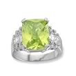 .925 Silver & Apple Green CZ Ring, Sizes 6-8