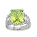 .925 Silver & Apple Green CZ Ring, Sizes 6-8
