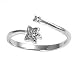 Sterling Silver Fashion Toe Ring - Stars with Clear CZs - 2mm Band Width