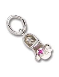 Baby Shoe July Birthstone Charm