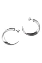 Fossil Womens Stainless Steel Twisted Open Hoop Stud Earrings