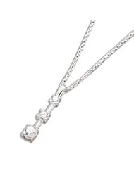 Sterling Silver 16 Inch Chain with 3 Graduated CZ