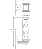 Hanover Lantern B7910IRN Gemini Medium 2 Light Outdoor Wall Light in Ironstone with Opal Acrylic Panels glass