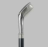 Walking Stick / Cane with Golf Club Handle, Nickel-Plated (Made in Italy)