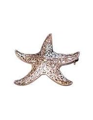 Sterling Silver Sea Star Starfish Lapel Pin Brooch