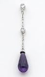 Sterling Silver Purple CZ (Cubic Zirconia) Dangle Earrings