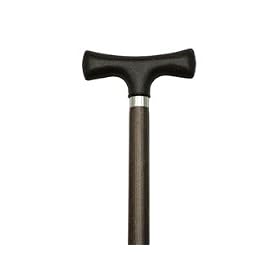 Acrylic, T Shape, Wood Shaft, Walnut Finish Cane