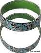 Bracelets Bangle Pair Sterling Silver Enamel Jewelry 2.75 inches (esbn074)