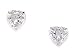14k White Gold 6x6mm Heart Shaped CZ Screwback Earrings - JewelryWeb
