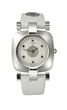 TISSOT Watch:Tissot Odaci-T White Leather Square Silver Dial Women's Watch #T020.309.16.031.01