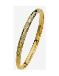 5mm Lazer Hollow Gold Bangle Bracelet