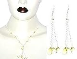 Mother Gifts - Earring and Necklace Sets Sterling Silver and Citrin Gemstones Handmade Indian Jewelry (gnklcs288)