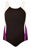 Inches Off Side Stripe Plus Size Keyhole Back Swimsuit - Women's Swimwear Plus Size Swimsuits