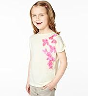 Autograph Pure Cotton Fluro Butterfly & Floral Appliqué T-Shirt
