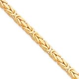 14k 6.50mm Byzantine Chain Anklet - 9 Inch
