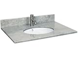 25 Marble Vanity Top with Undermount Sink - Single Hole Faucet Drilling - Polished Carrara