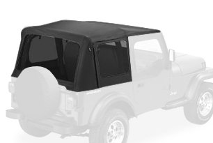 Bestop 51123-15 Replace-a-top Black Denim Replacement Soft Top With Tinted Windows
