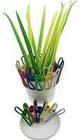 0.5mm Green Grass-blade Ballpoint Silicon Pens + 20pc Multi-purpose Metal Clips + Pen Holder (12pc Blue Ink Pens+20pc Clips+Pen Holder)