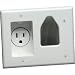 DataComm 45-0021-WH Recessed Low Voltage Cable Plate with Recessed Power (White)