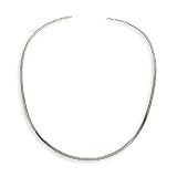 Collar Necklace Flat 3mm Open Back Polished Sterling Silver