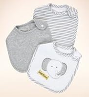 3 Pack Pure Cotton Elephant Bibs