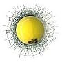 Shattersports 3-D Tennis Ball Static Cling Window Decal
