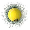 Shattersports 3-D Tennis Ball Static Cling Window Decal